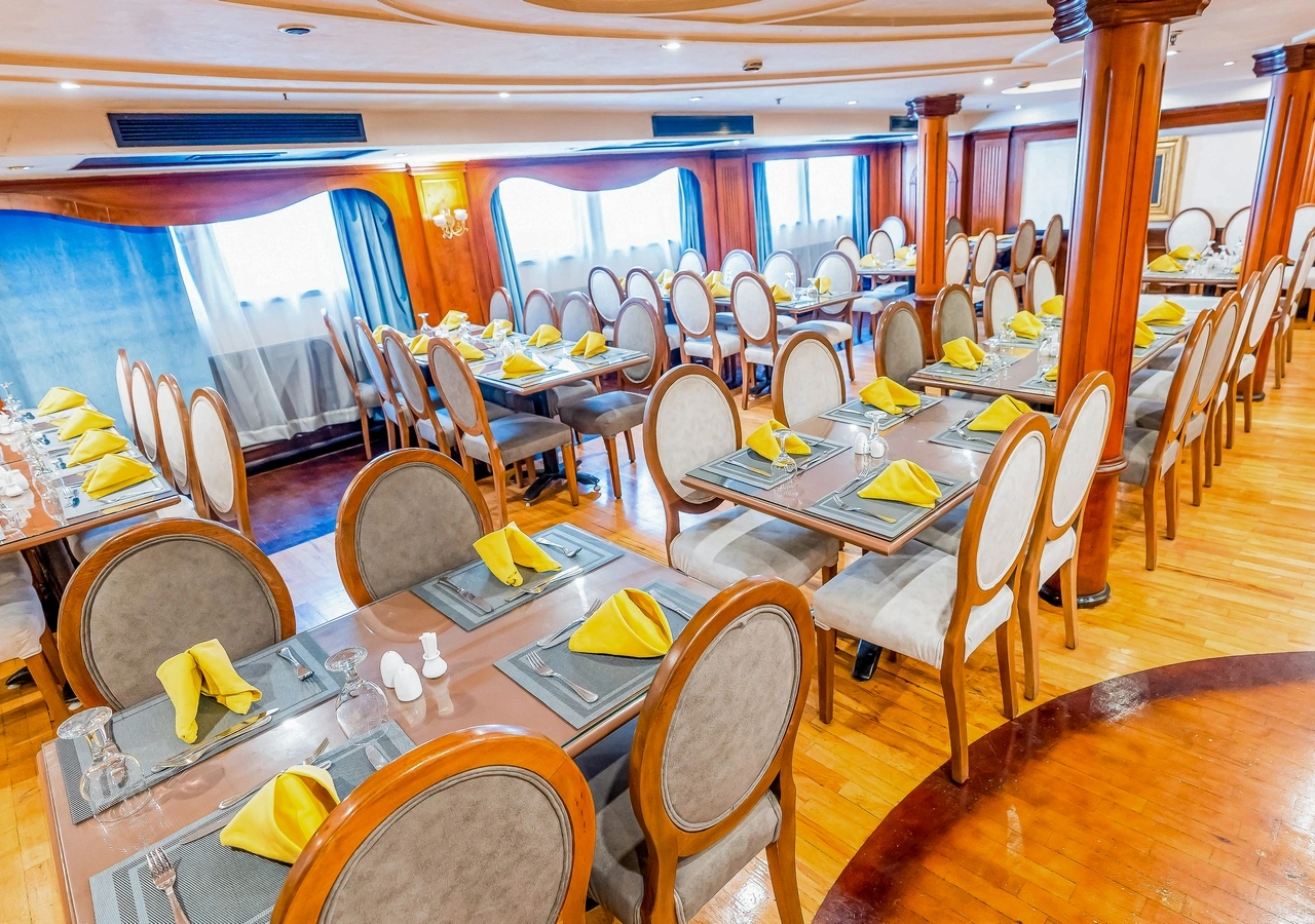 Restaurant aboard the MS Stephanie Nile Cruise Nile cruise